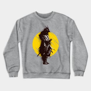 Samurai And Moon Grunge Aesthetics Crewneck Sweatshirt